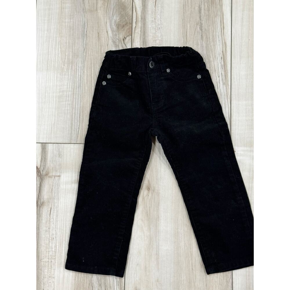 Janie and Jack Toddler Boy Black Corduroy Adjustable Pants 2T